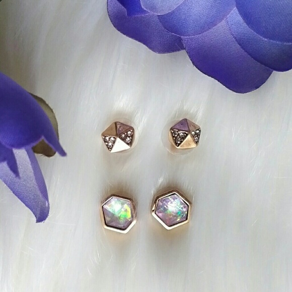 Erica Nikol Piper Ear Studs 2 Pair Earrings - Picture 7 of 8